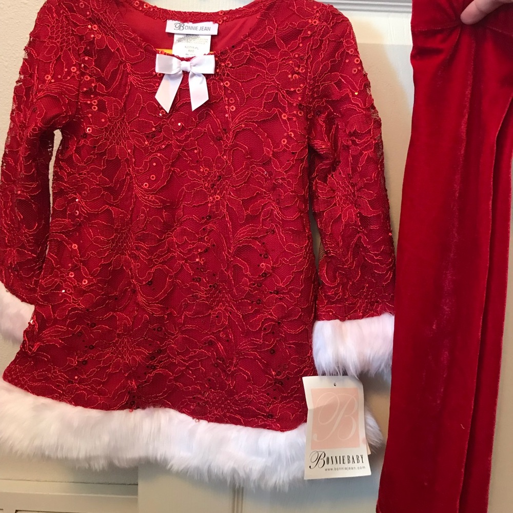 Bonnie Baby Christmas Fur Outfit